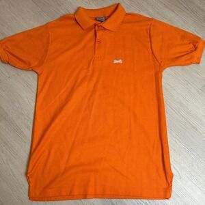 Vintage Le Tigre Orange Polo Shirt Short Sleeve Made in USA Pique Knit Medium